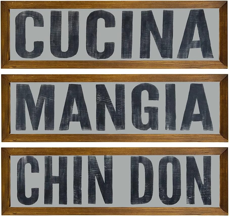 by Unbranded Cucina Kitchen Sign Italian Decor Mangia Famiglia Sign Custom Wood Sign for Home Decor 6x20 Inch (CUCINA)