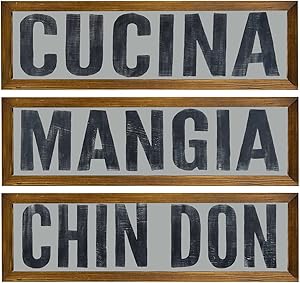 by Unbranded Cucina Kitchen Sign Italian Decor Mangia Famiglia Sign Custom Wood Sign for Home Decor 6x20 Inch (CUCINA)