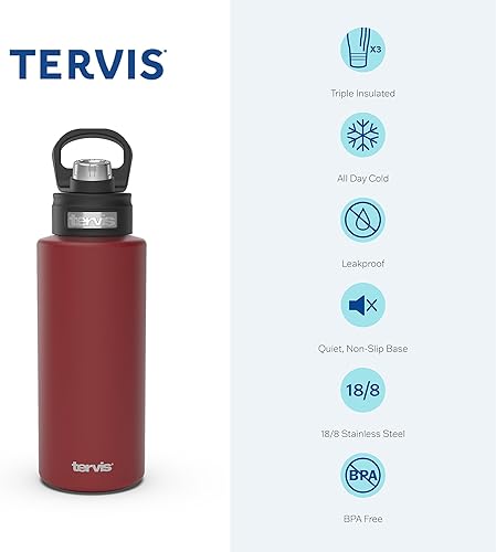 Miniatura 3 de Tervis Inkreel Evening Tides - Vaso aislado de triple pared para viaje mantiene las bebidas frías, botella de boca ancha de 32 onzas, acero