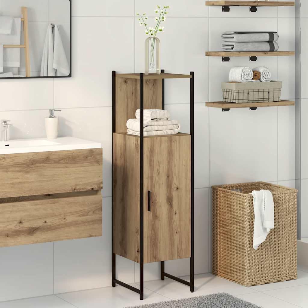 Armario de Baño con Estructura Robusta y Diseño Ahorrador de Espacio para Almacenamiento de Artículos de Tocador y Productos de Higiene Personal