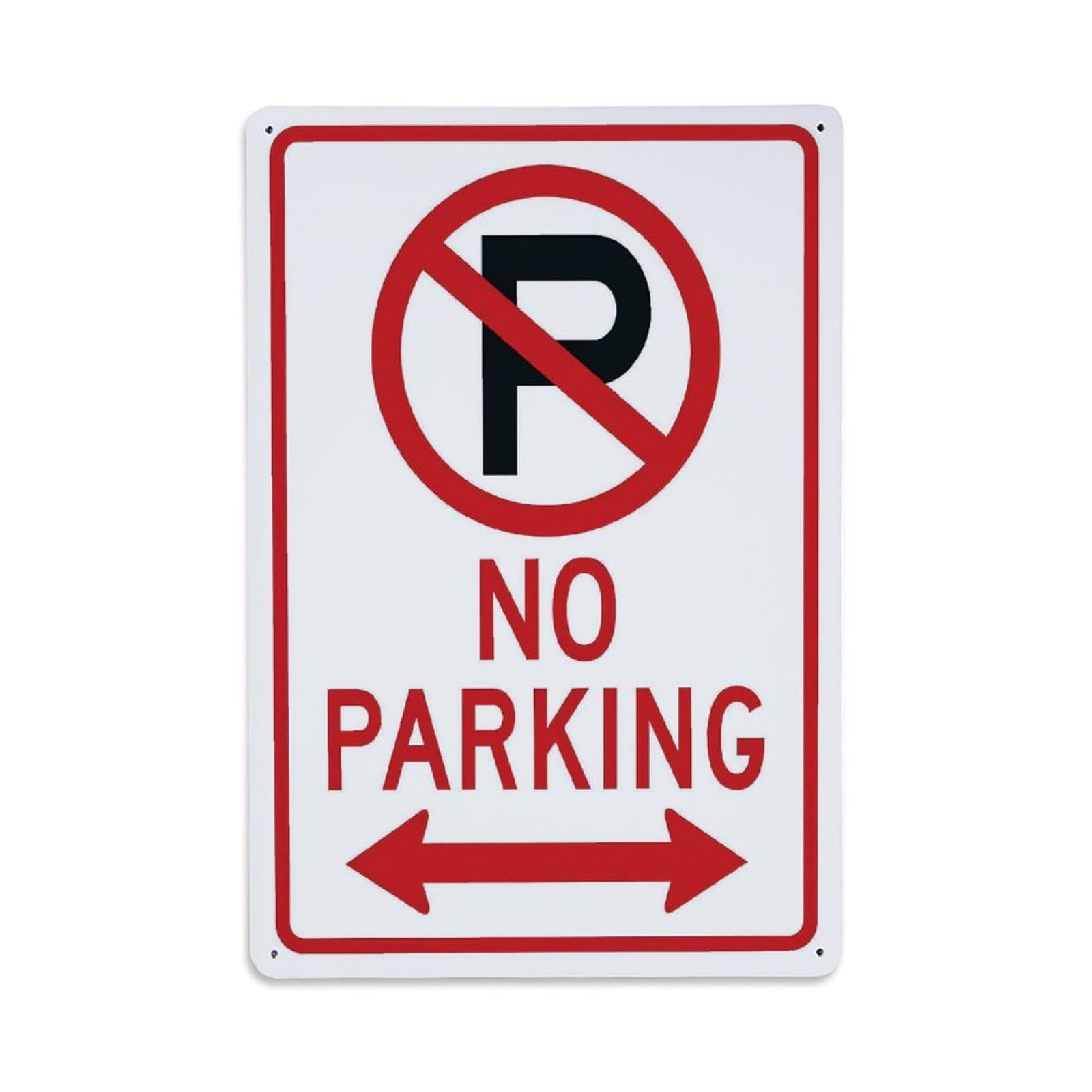 No Parking Both Directions Traffic Warning Decorative Sign Vintage Aluminium Metal Sign, Retro Wall Decor for Home, Bar, Garage & Farmhouse 30x20cm