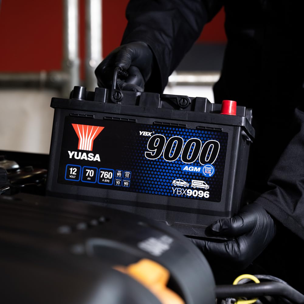 Akumulator YUASA 12V 70Ah 760A YBX9000 L3 Samochodowy Kompatybilny z WIESMANN MF3 Roadster, VW POLO AW1, BZ1 Golf 6 Variant AJ5 Passat Sedan 3C2 Golf Sportsvan AM1, AN1