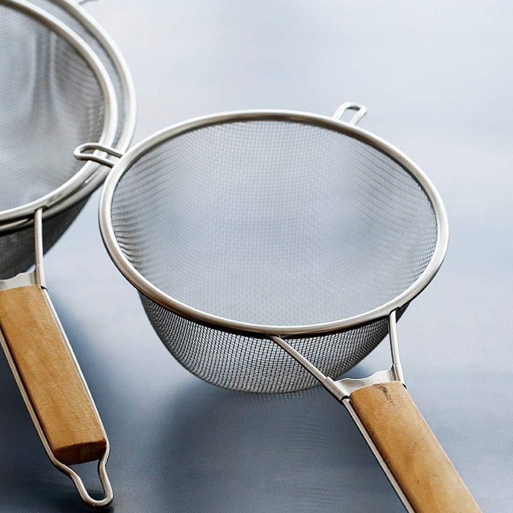 Leaky Spoon Skimmer Spoon Premium Mesh Strainer Sturdy Handle Grip with Non-Slip Handle Fine Mesh Stainless Steel Sieve with Reinforced Frame Colander (Size : M)