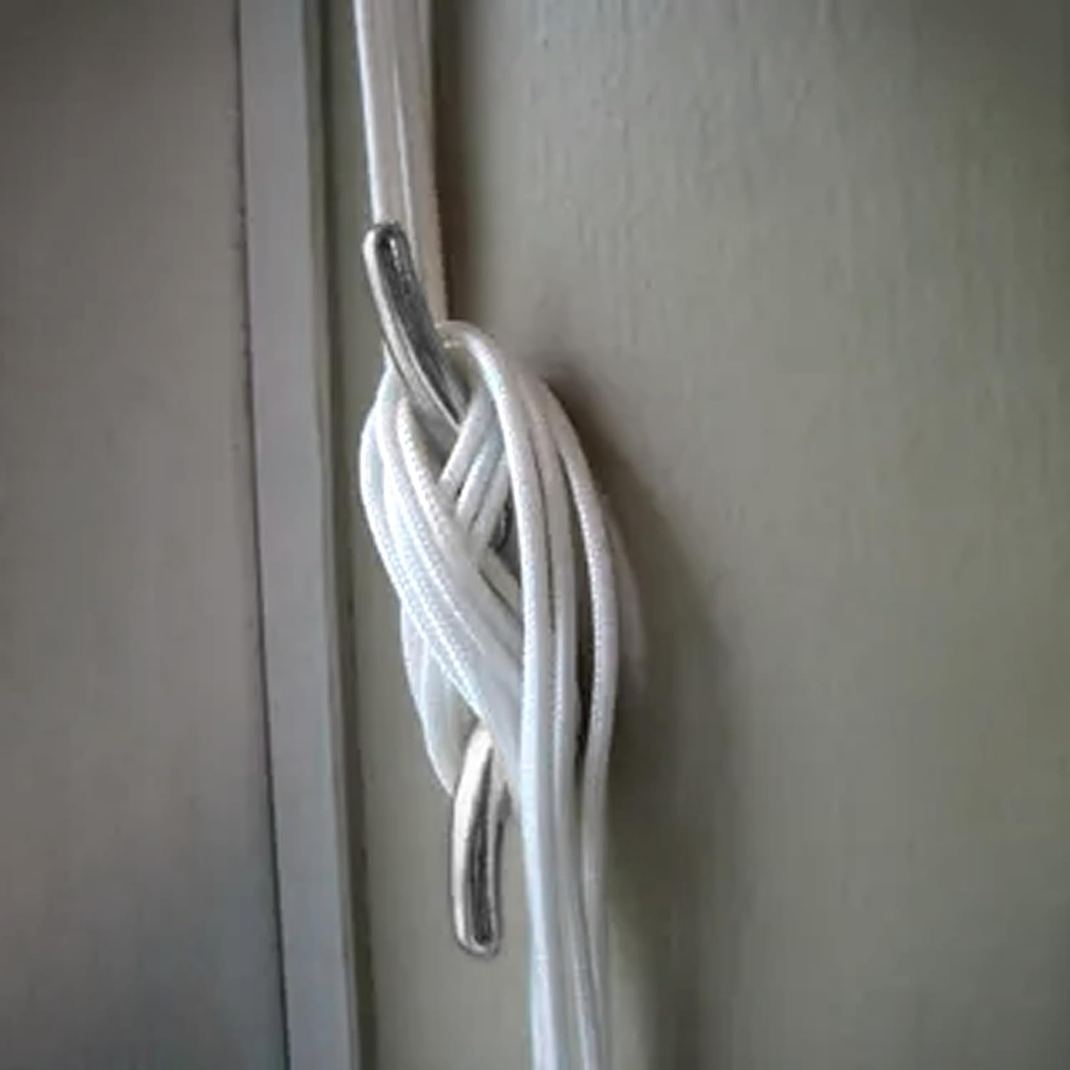 UNGFEI 20 PCS 66mm Silver Roman Blind Hooks, Metal Rope Cleat Hook for Fixing Shade Cord and Knot Cord 7