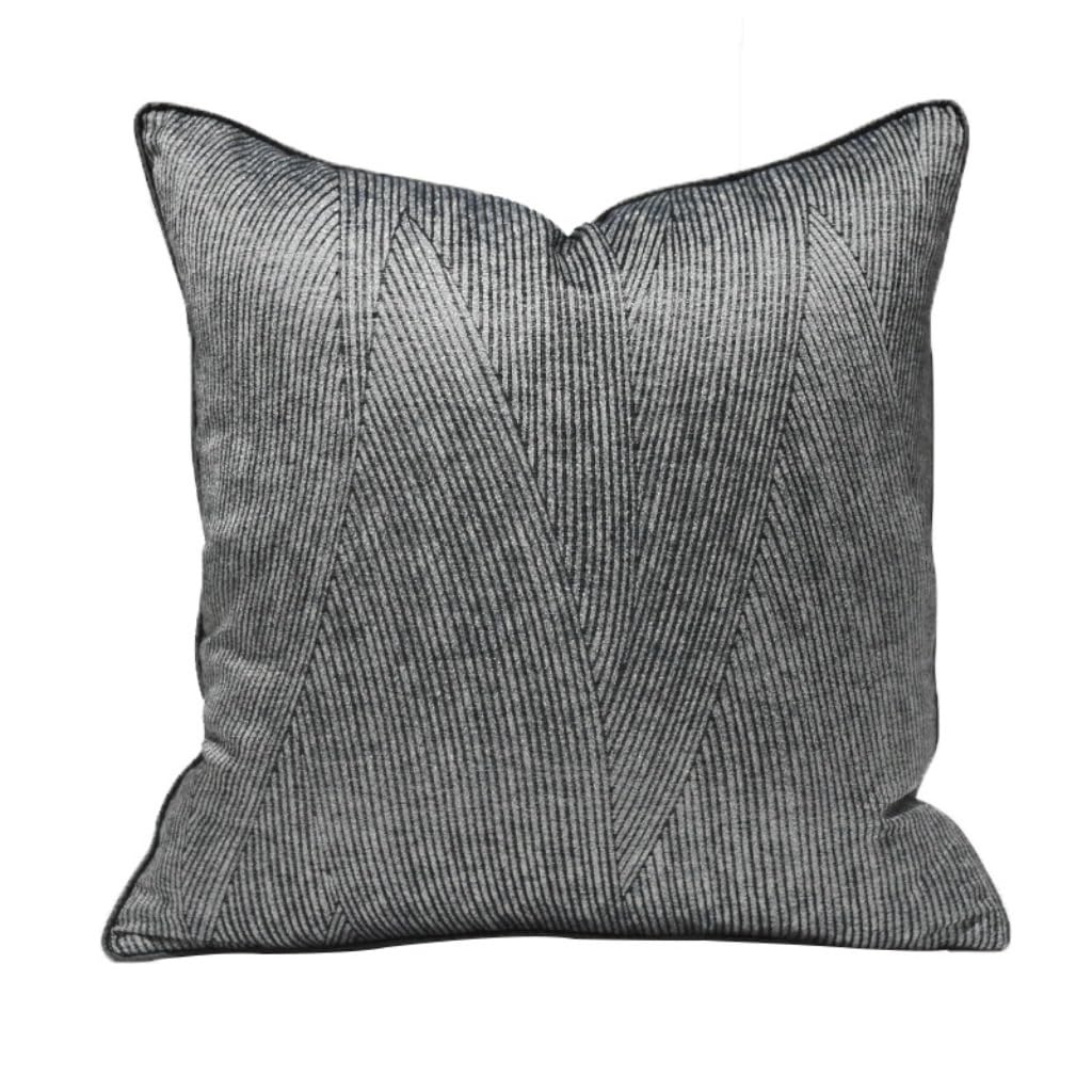 Oreiller de canapé haute précision noir et gris chic pour salon élégant