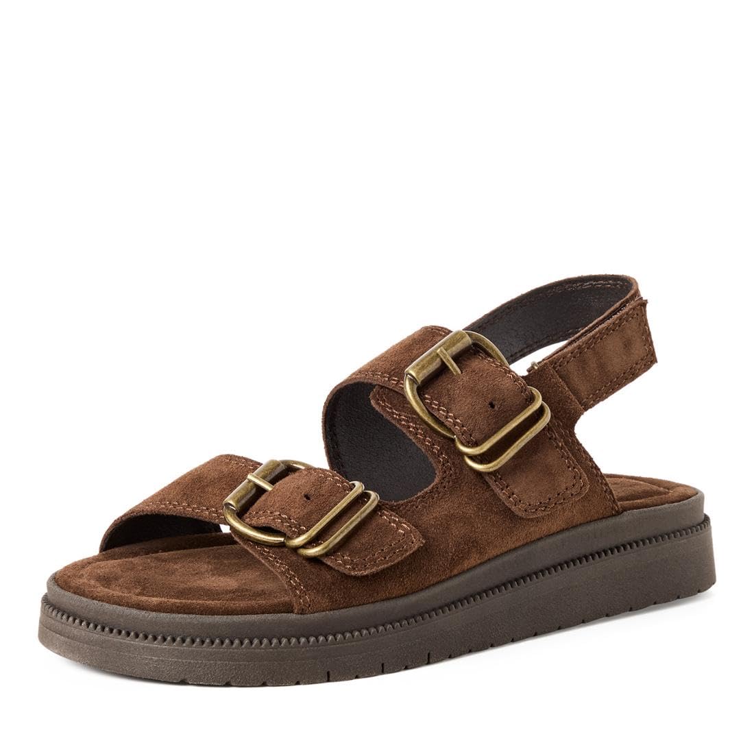 Tamaris Women’s sandal with wedge heel brown 8 UK