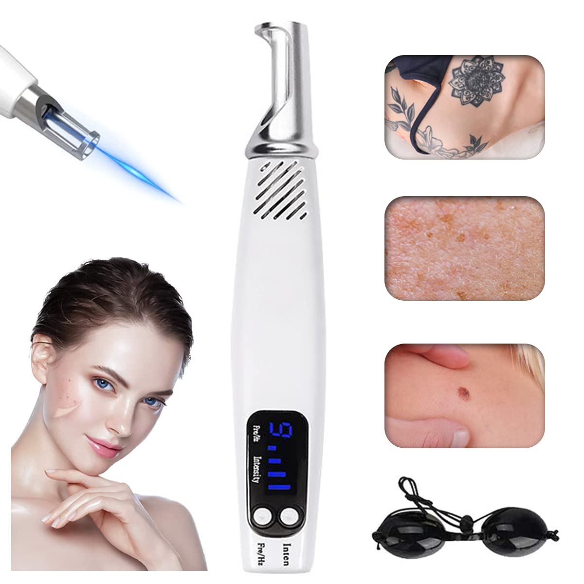 Skin Tag Remover Blue Light Pen, Skin Tag Removal Tool Professional Skin Care Skin Tag Remover Machine with Home Usage