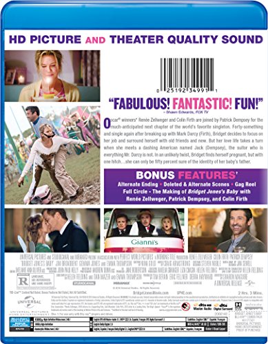 Blu-ray Bridget Jones's Baby edición USA con audio original para coleccionistas de cine 3