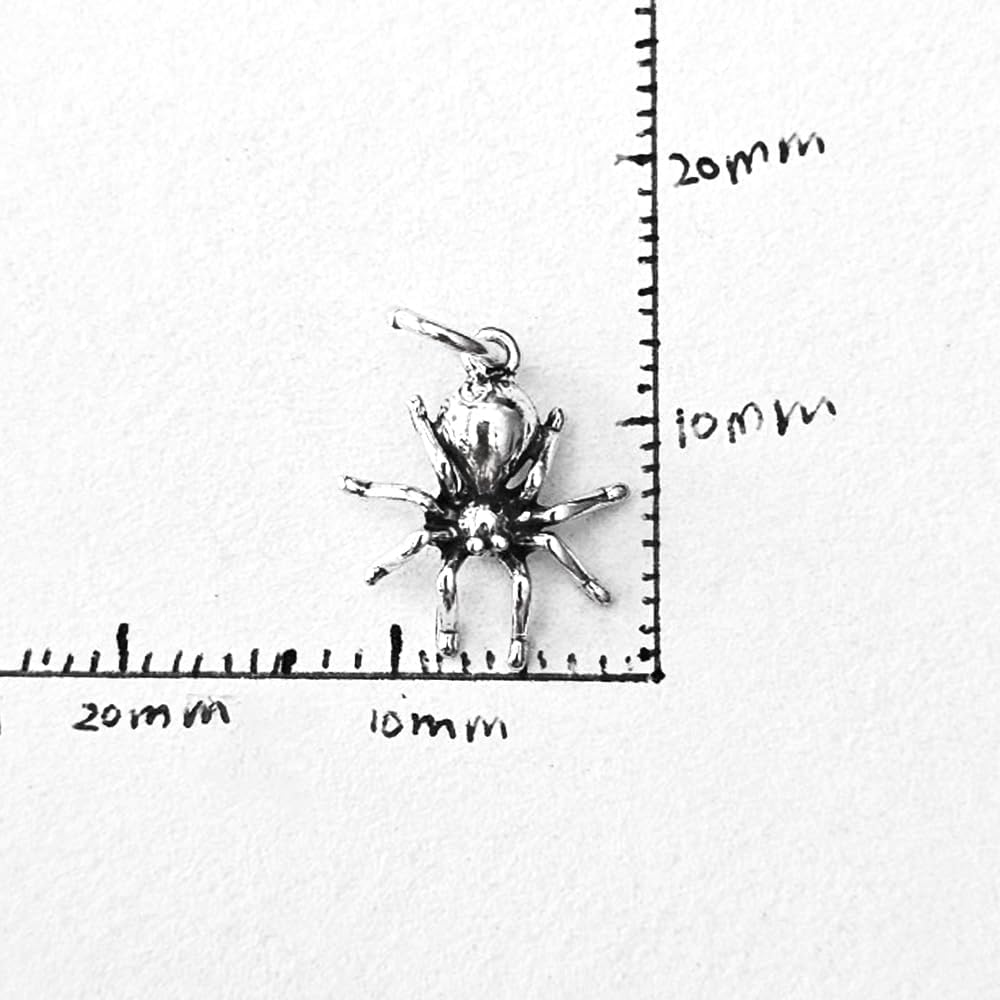 Sterling Silver Tiny Spider Charm Necklace, Sterling Silver Halloween Spider Charm Necklace,18" - Image 4