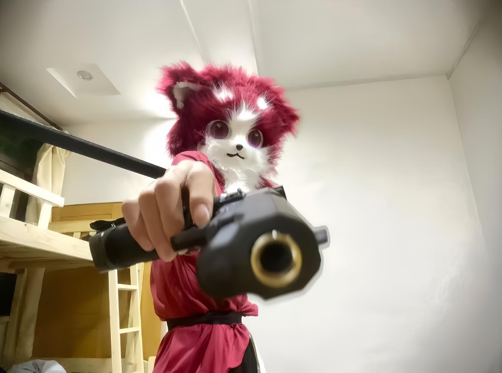 Częściowy zestaw Fursuit, czarny biały kot lis futrzana głowa łapy ogon zestaw do cosplay