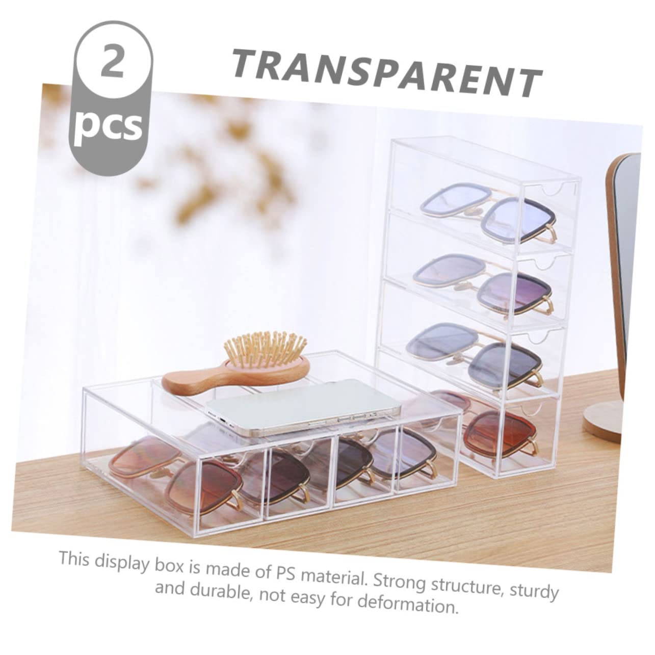 FRCOLOR 2piezas Estuche para Gafas Caja De Almacenamiento Resistente y Duradero para Tiendas