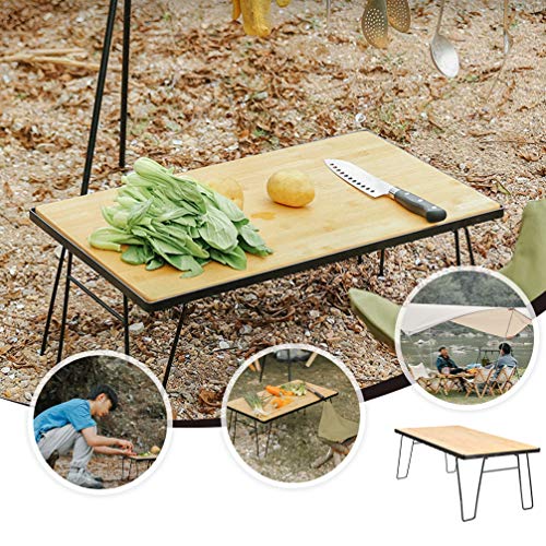 BESPORTBLE 1 conjunto de mesa de acampamento portátil dobrável com mesa de madeira para atividades a