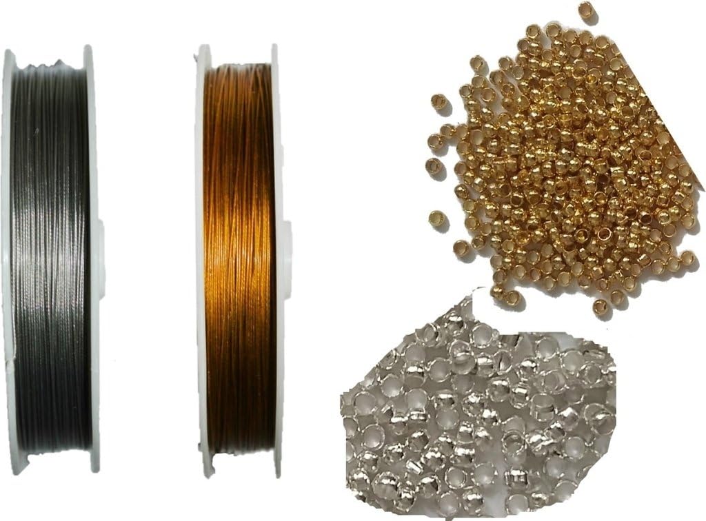 udhayam Jewellery Making Gear Wire & Gear Lock - Silver & Gold