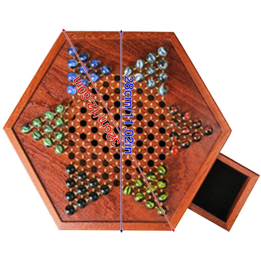 CHICIRIS Jeu de société de Dames Chinoises avec Billes, Jeu de Stratégie Familiale en Bois pour 2 à 6 Joueurs, Amusant Classique pour Enfants et Adultes (comme montré)