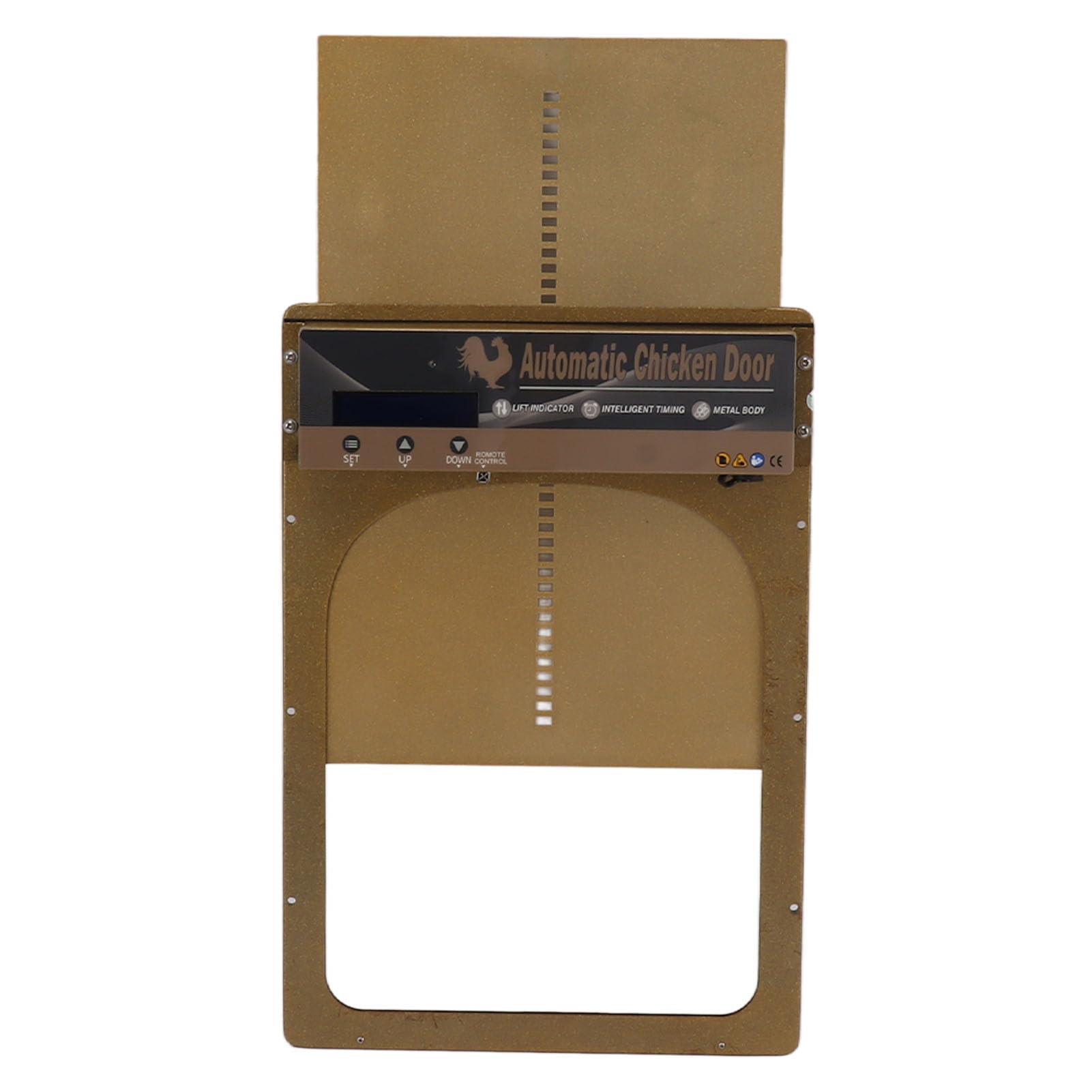 Porta Automatica per pollaio, Display a LED, rilevamento della Luce, apriporta Fantasia, Controllo temporale programmabile per Attrezzature di Sicurezza agricola (Oro)