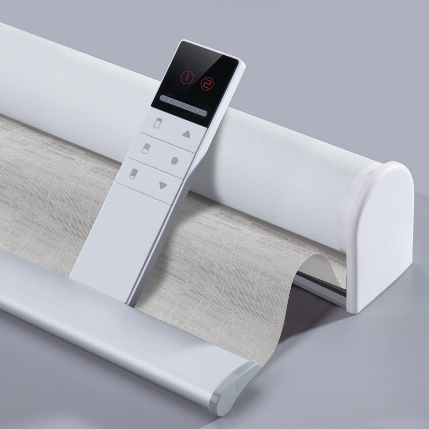 Smart - Tende motorizzate ricaricabili con controllo, oscuranti, spesse, per la casa, elegante, beige, 180 x 200 cm, funzionalità con telecomando