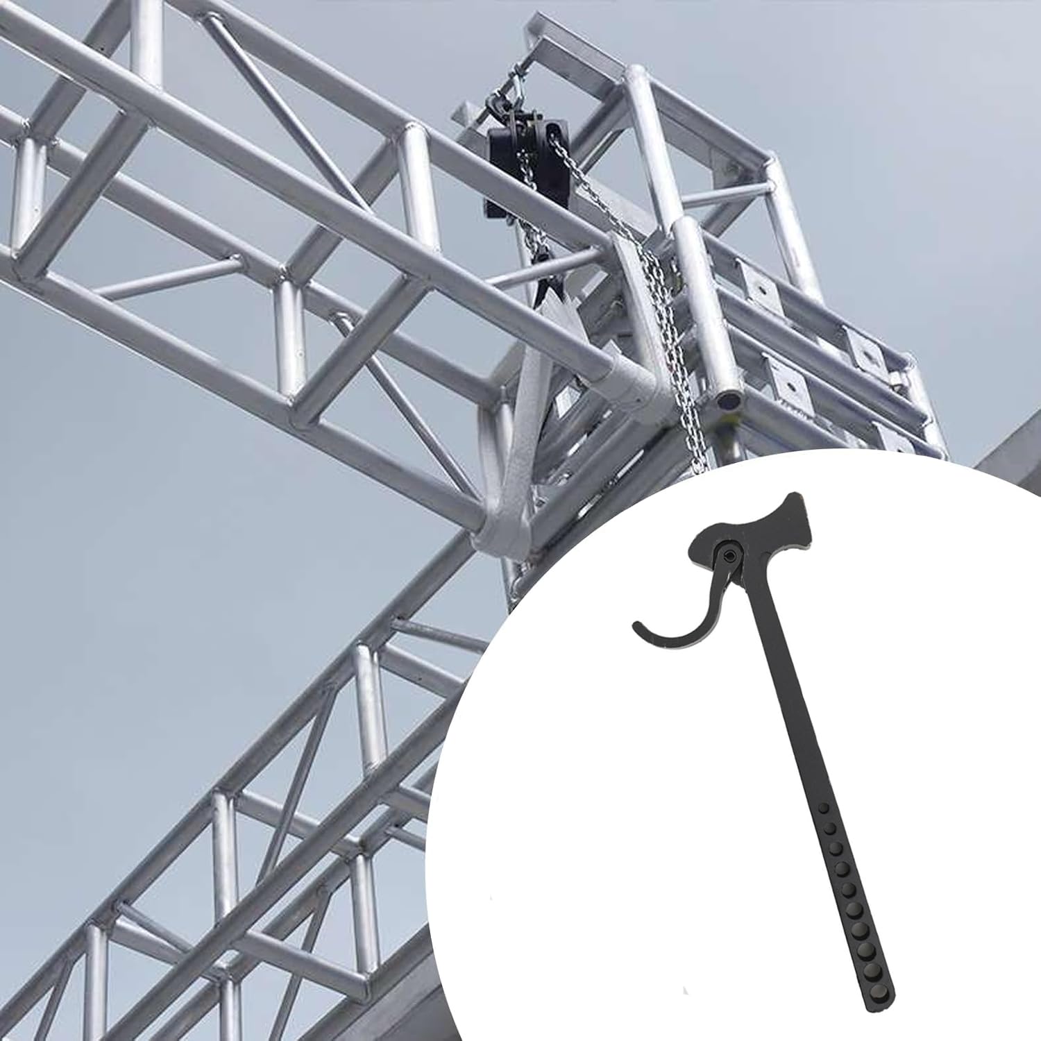 Martello per Tralicci, Martello per Traverse da Palcoscenico in Ferro Nero, per Traverse con Diametro di 48-51 mm, per la Costruzione di Travi e Pedane da Palcoscenico(Nero)