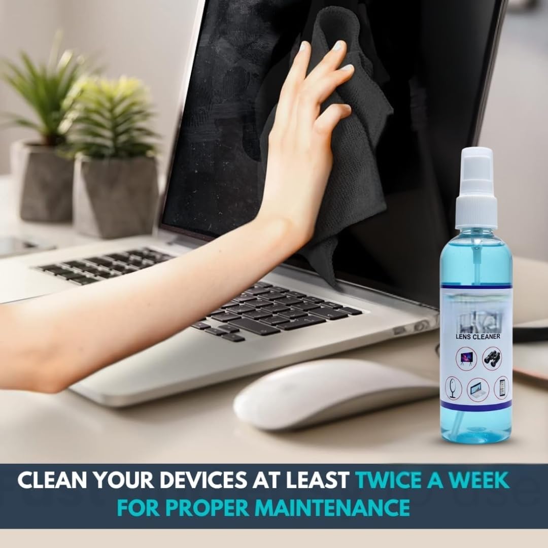 Eloxee Lens Cleaner Spray for Spectacles, Eyeglasses, Sunglasses, Camera Lenses & Screens Anti-Fog Anti-Static Streak-Free Cleaning Solution (1 Bottle with 1 Cloth) 3
