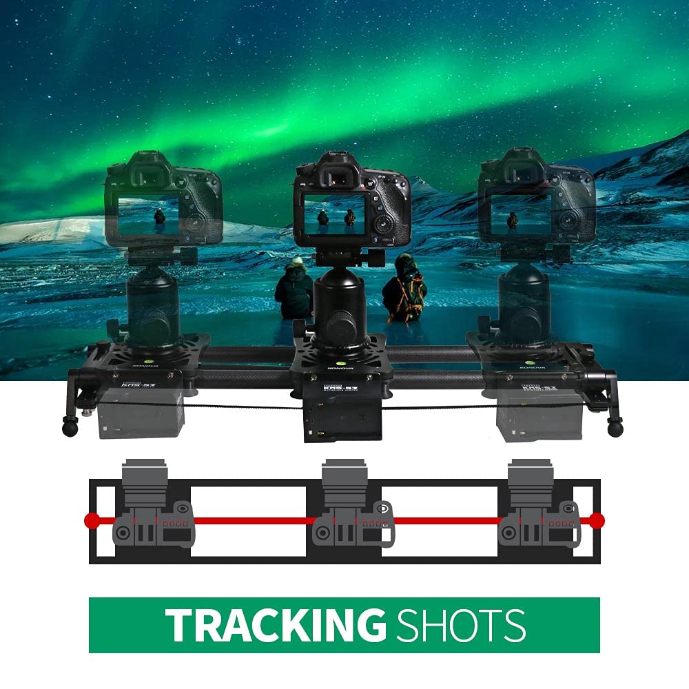 KONOVA New P1 S3 Wireless Motorized Carbon Slider Parallax Panorama Shot for Camera, Mobile Phone, DSLR, Mirrorless with Bag (120cm)