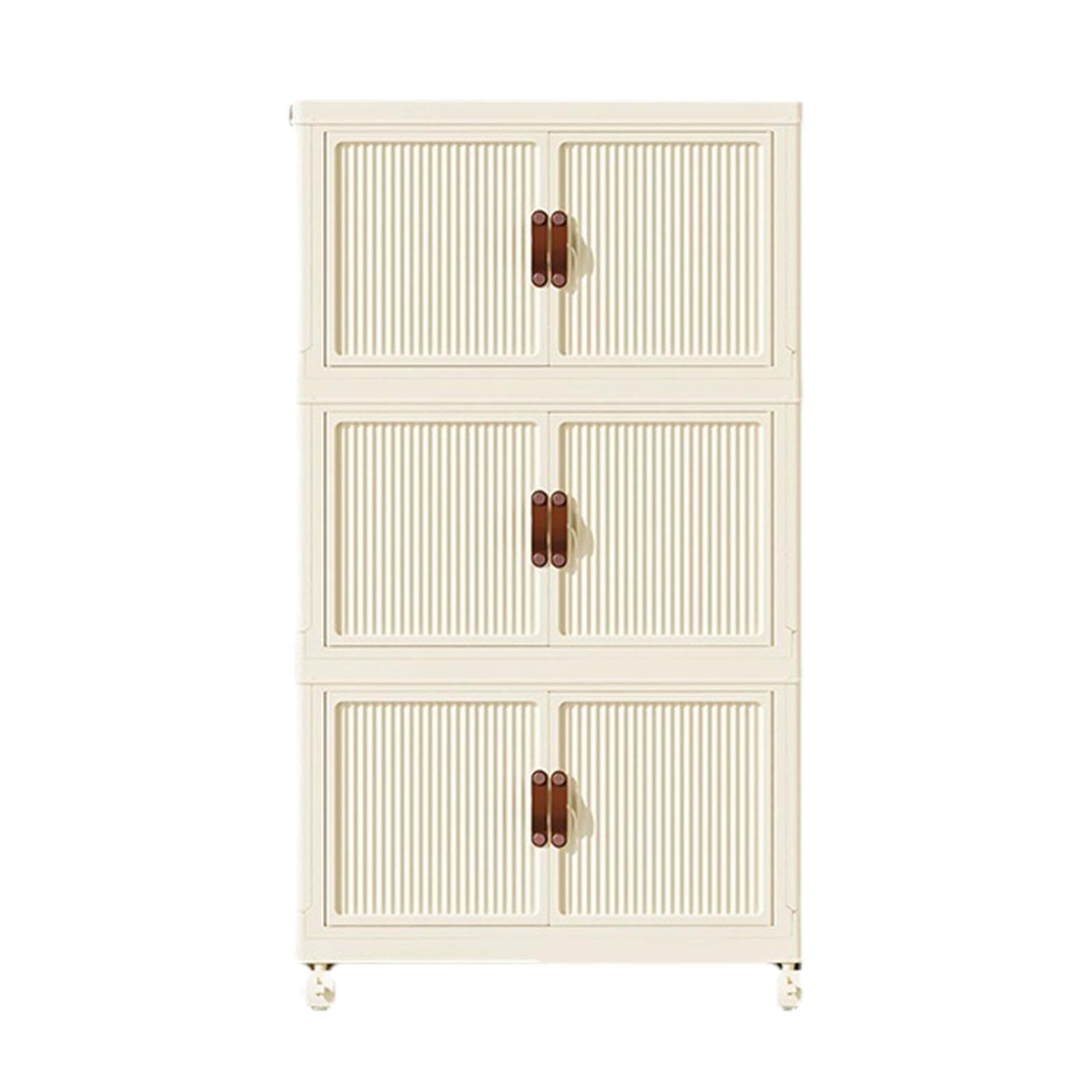 Foldable Storage Cabinet Closet Organizers for Bedroom Living Room Farmhouse L 3 Layers-image-22