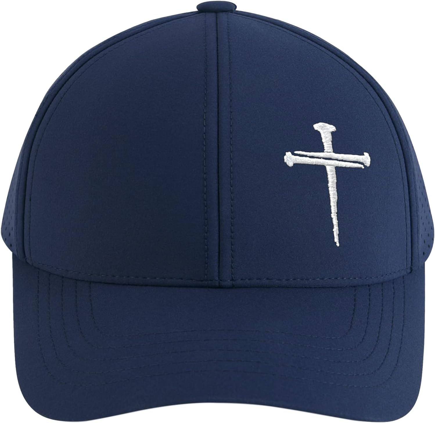 Jesus 3 Nail Cross Hat Christian Religious Gifts for Christma with Embroidered - Adjustable Snapback Baseball Cap - Image 2