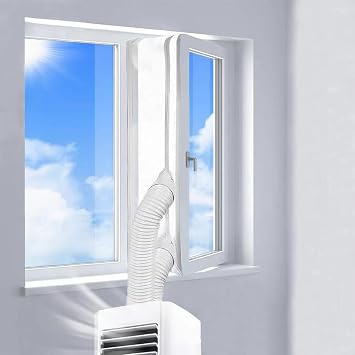 Air Conditioner Window Seal, 400cm Thicken Nylon with Double-Hole Design, Supports Ventilation Without Disassembly, Portable Universal AC Window Seal Kit for Energy Efficiency 400cm