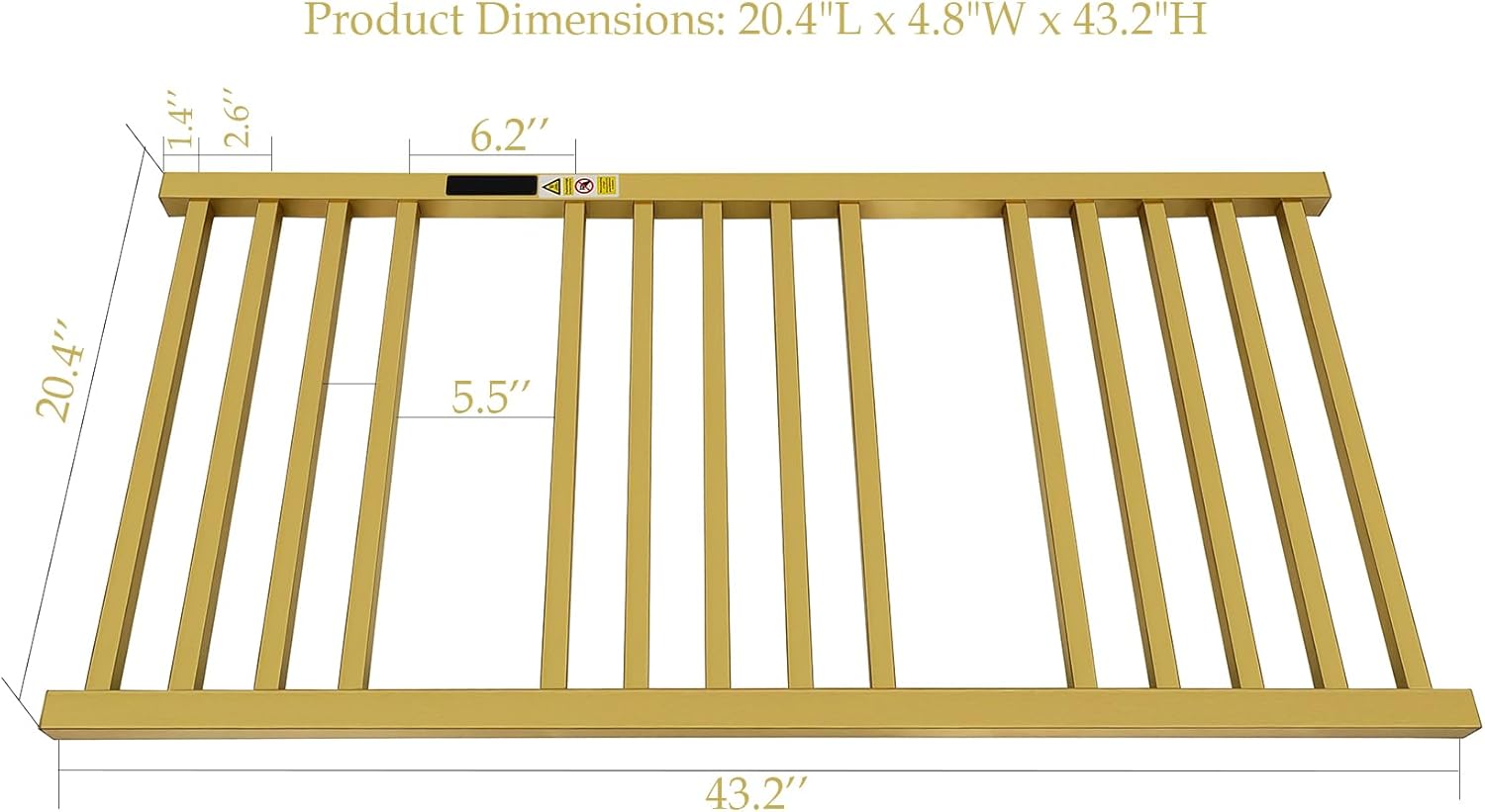 5 Bars Luxury Towel Warmers Wall Mounted Heated Towel Rack, Towel Warmer for Bathroom with Timer & Temperature Multi-Level Adjustable, Hardwired and Plug-in Compatible (Brushed Gold)
