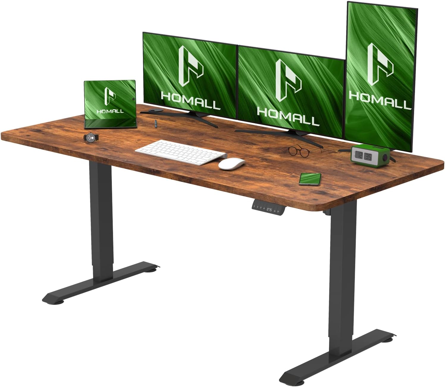 Homall 140x70cm Height Adjustable Electric Standing Desk with Upgrade