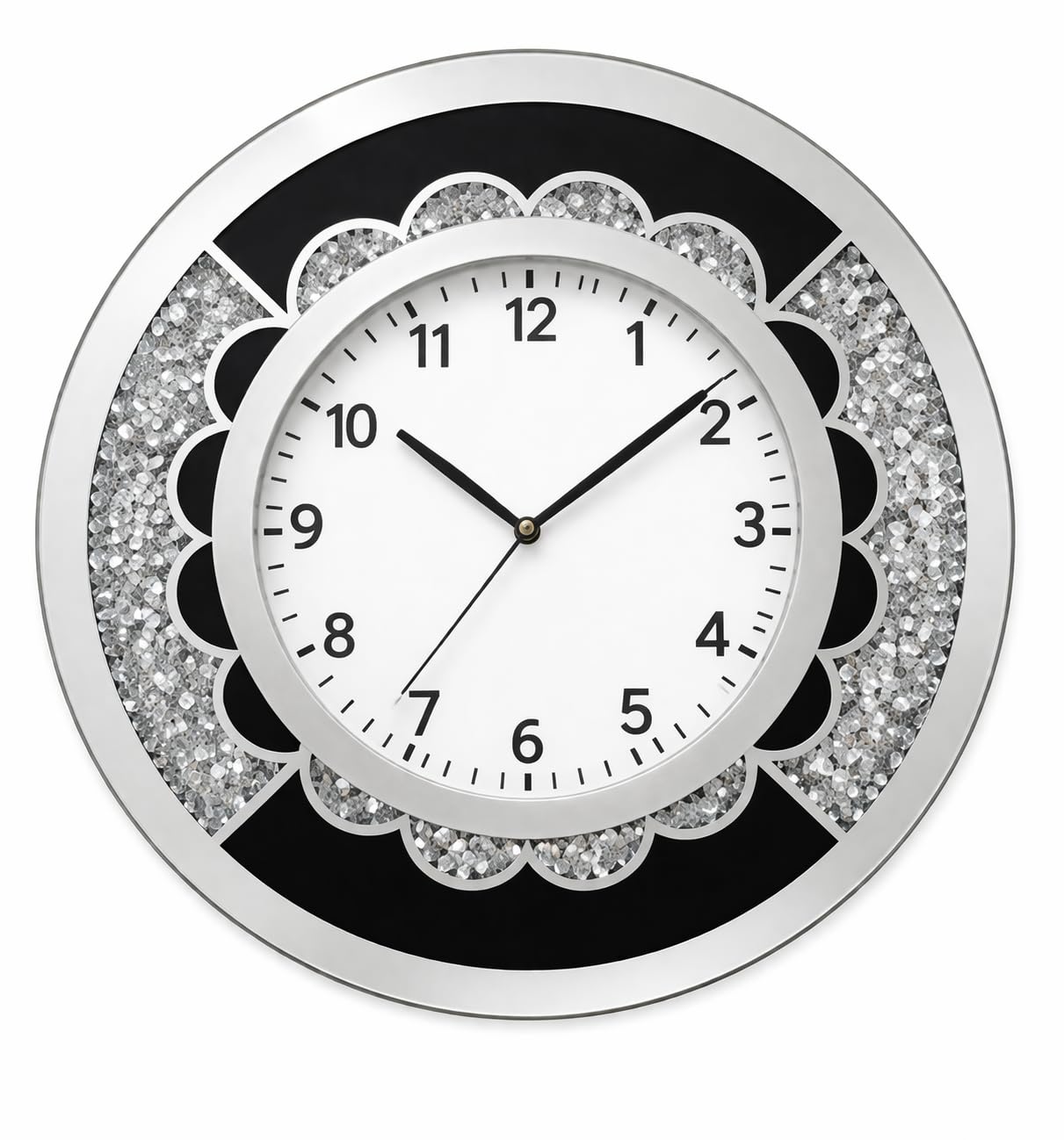 Horloge murale ronde Ice Armor pour décorer un salon moderne avec un miroir chic