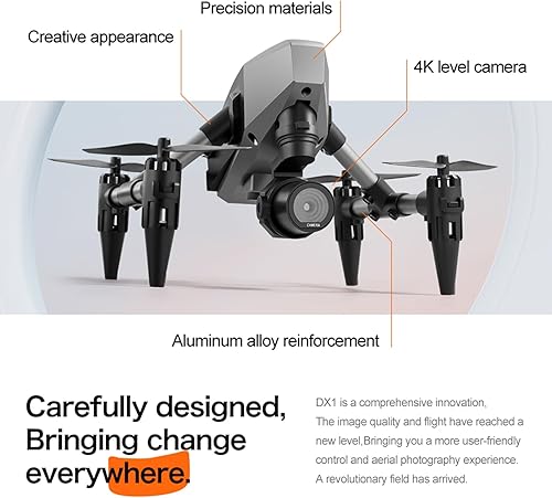 Miniatura 6 de Dron de control remoto con cámara dual 4k compatible con HD 4k compatible con WiFi, mini motor RC Drone con transmisión en tiempo real, aviones a