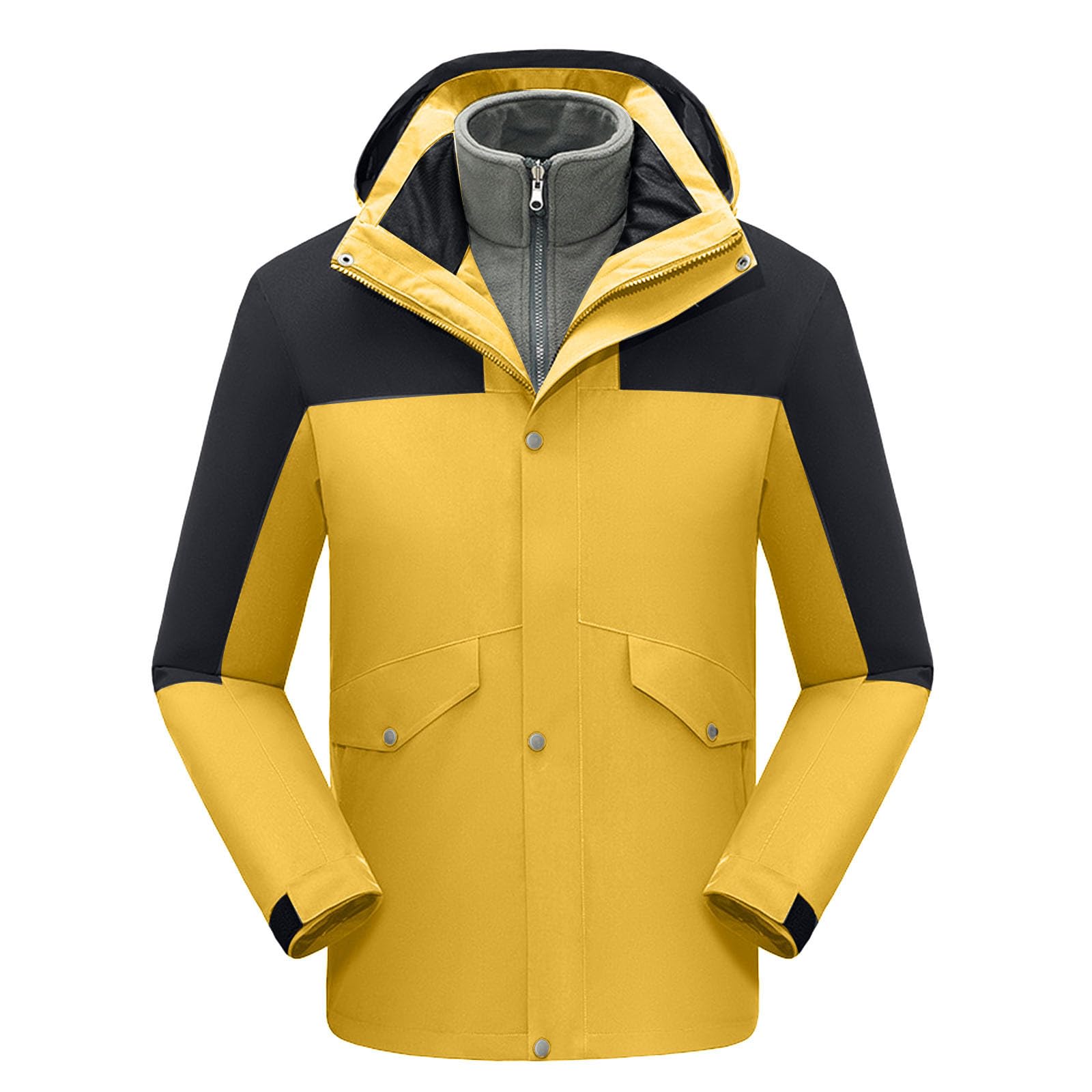 Giacca 3 In 1 Giacca Impermeabile da Donna Giacca da Sci Softshell Outdoor da Donna Abbigliamento Sportivo da Snowboard per Sci all'Aperto con Cappuccio e Tasche per Antivento e Antipioggia Donna