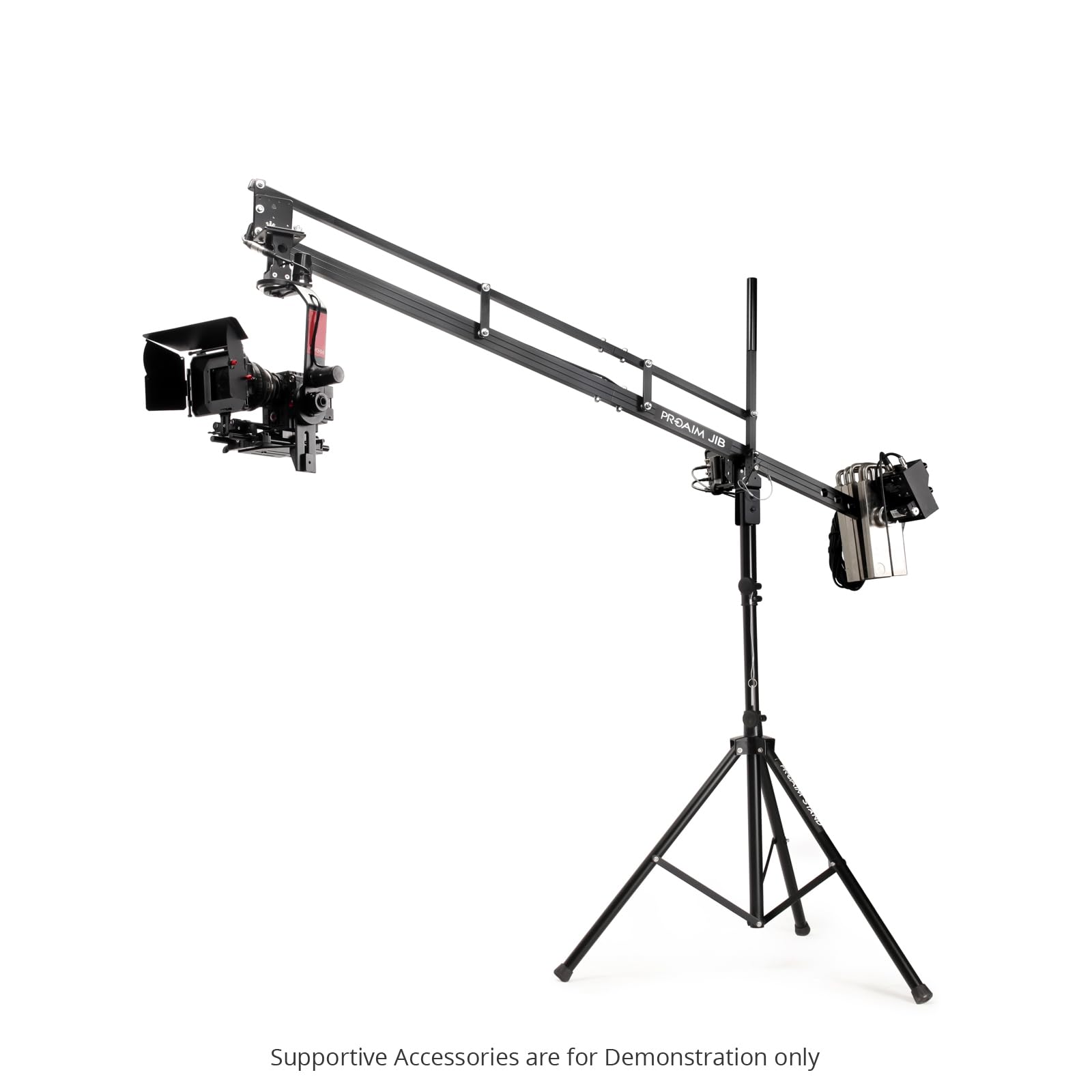 Grúa Pluma PROAIM de 2,7 m para cámara de Video con Soporte. para cardanes, Giro e inclinación y Cabezal Fluido. Carga útil de hasta 8 kg (17,6 LB) (P-9-TS)