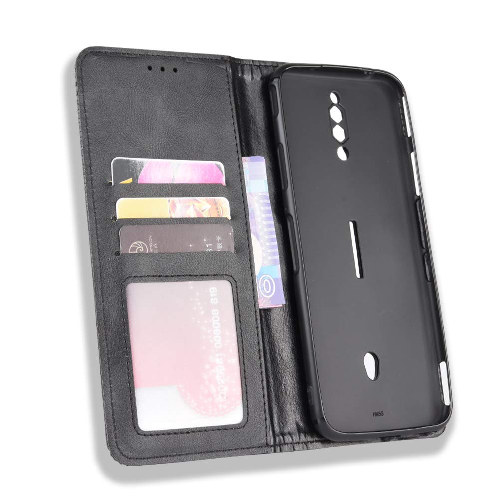 Custodia in pelle per ZTE Nubia Red Magic 5G,Flip magnetico