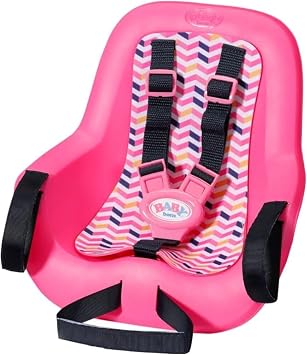 BABY born - Zapf Creation 834329 Fahrradsitz-Puppenfahrradsitz 36 cm 43 cm Groe Puppen mit Klettsystem fur Lenker vieler Kinderrader und 3-Punkt-Gurt, Pink, White