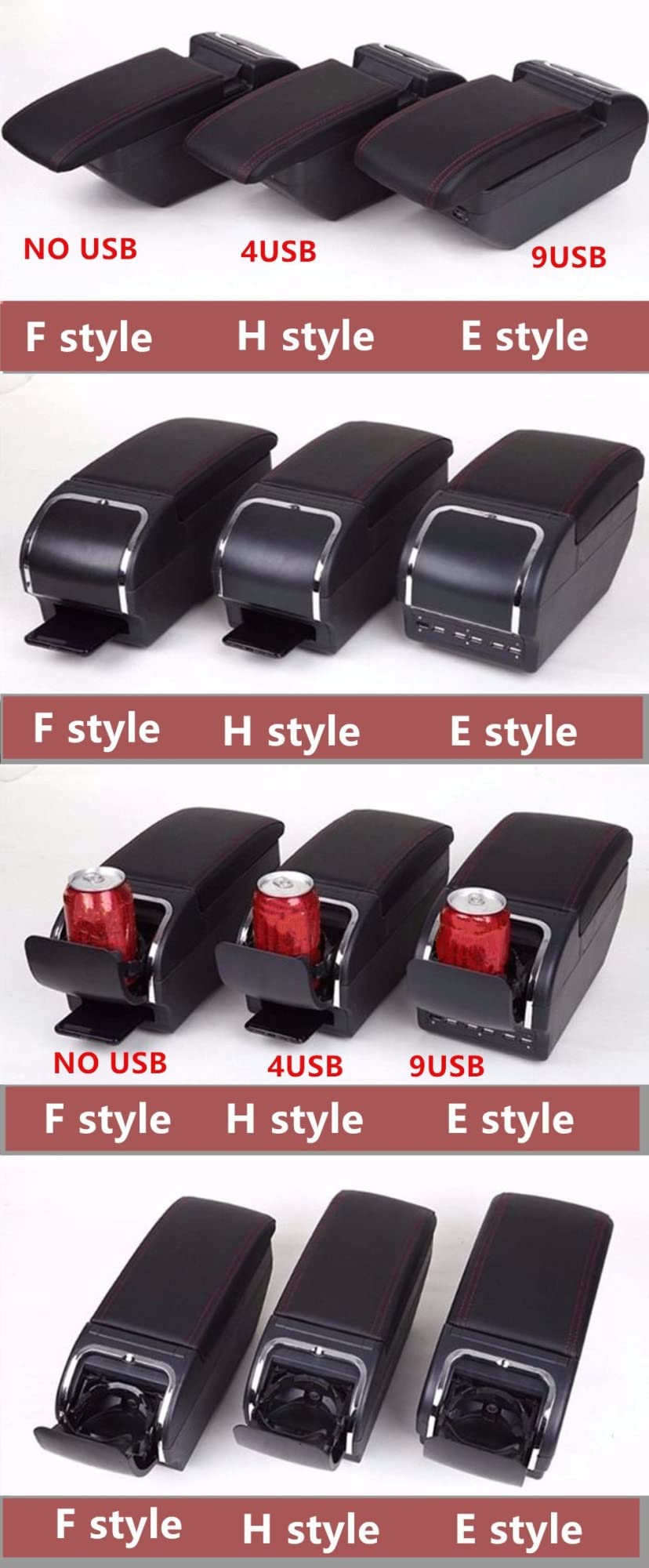 Bracciolo Centrale A Doppio Strato Con USB Per Daihatsu Sirion/Materia 2007-2015 - Organizer Vassoio Portaoggetti