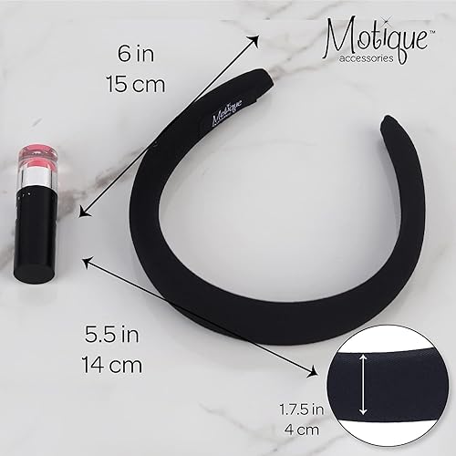 Miniatura 5 de Motique Accessories Diadema acolchada negra para mujer