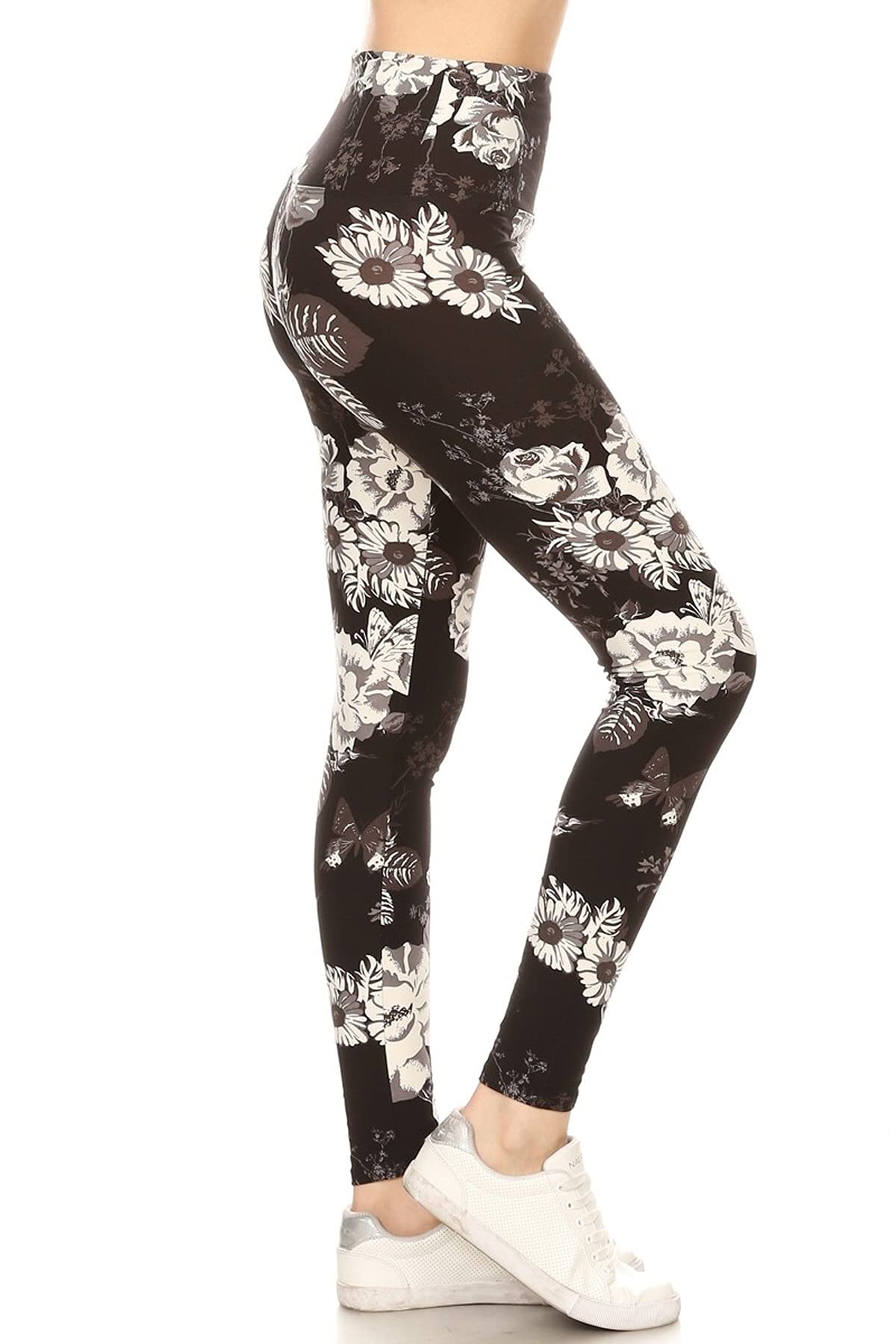 Leggings Depot High Waisted Floral And Space Print Leggings Women