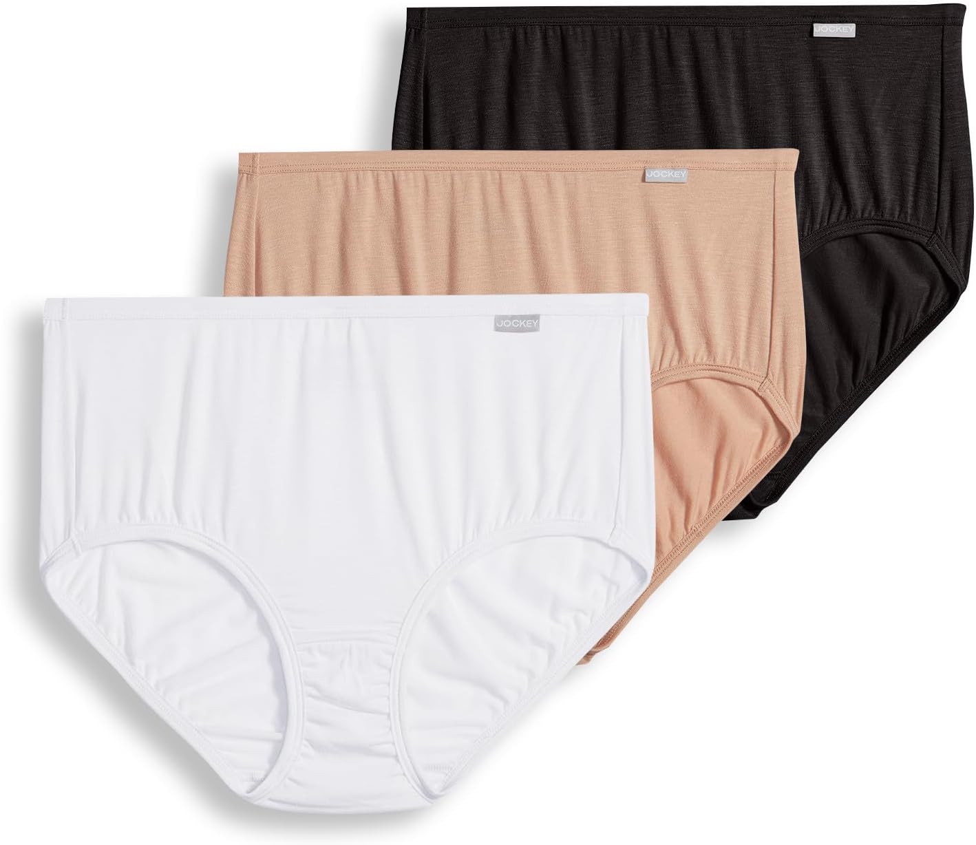 Jockey Women's Underwear Supersoft Brief - 3 Pack 9 Plus Black/Light/Ivory