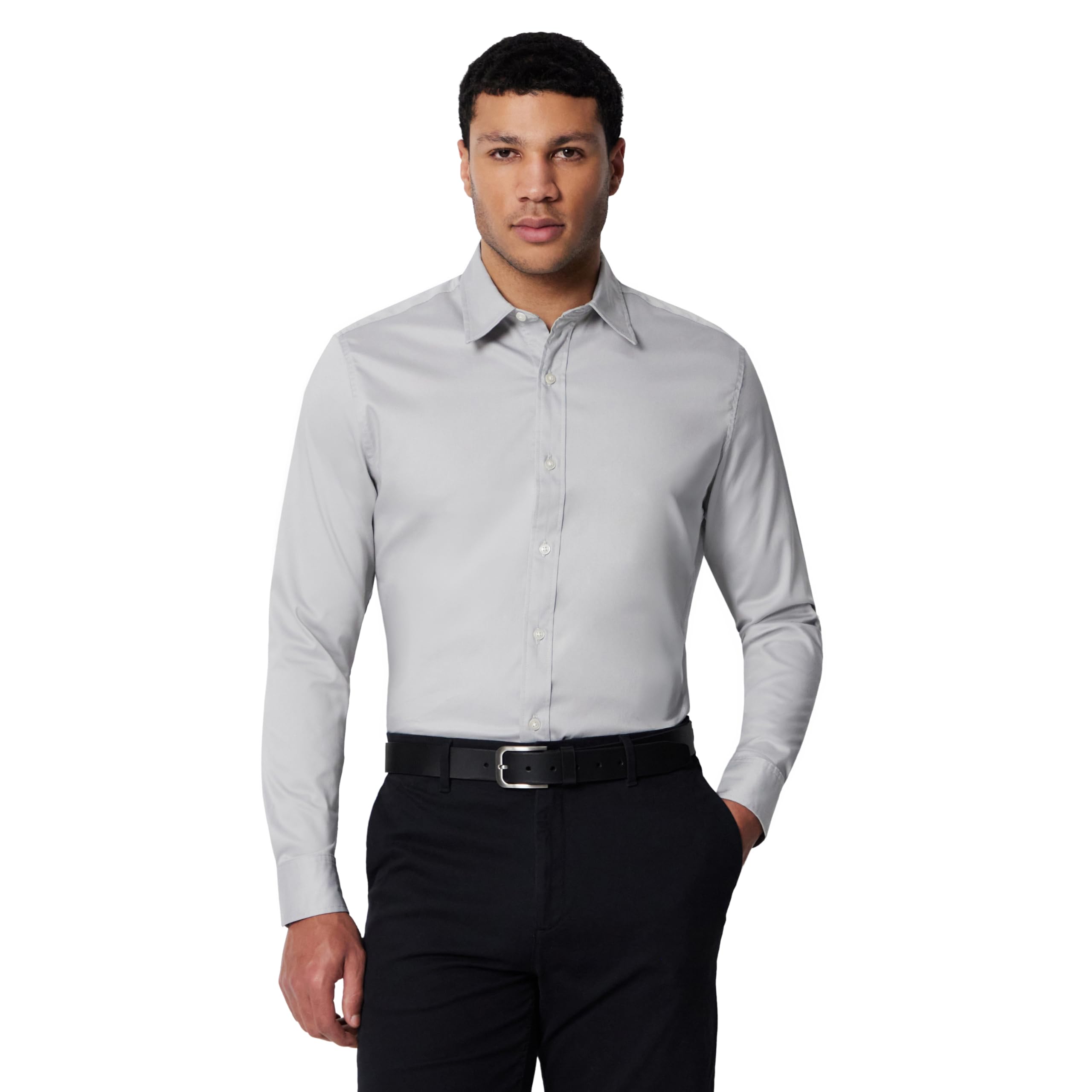 Amazon Essentials Men's Regular Fit Long Sleeve Wrinkle Resistant Stretch Dress Shirt