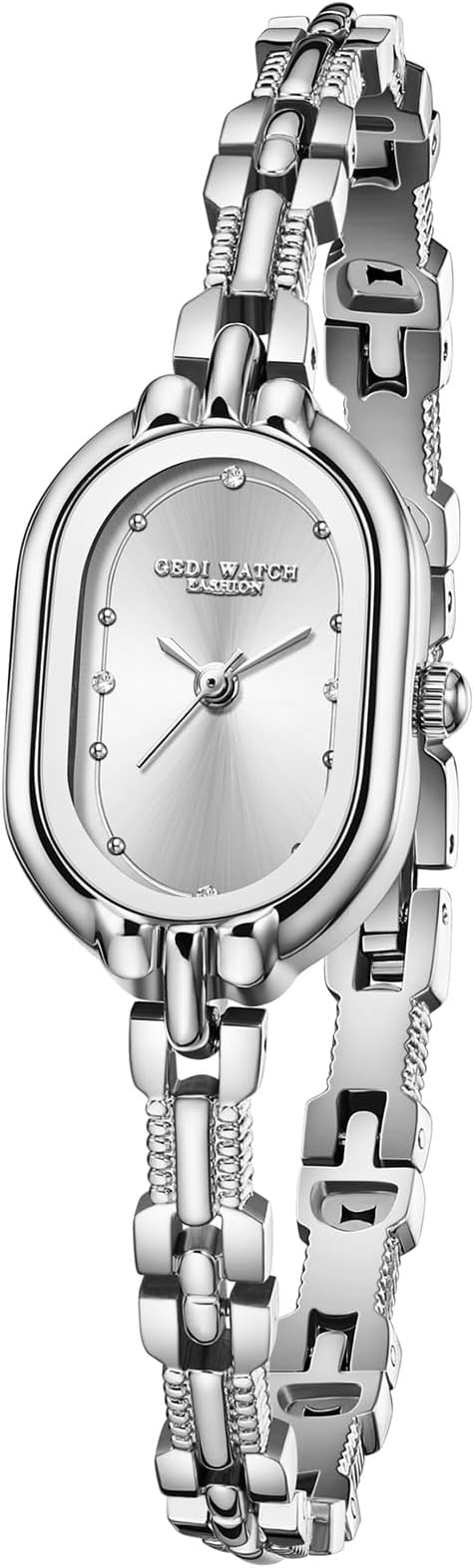 Women Vintage Petite Bracelet Gold Dainty Watch Small Oval Analog Quartz Watch Luxury Waterproof Ladies Diamonds Wristwatch
