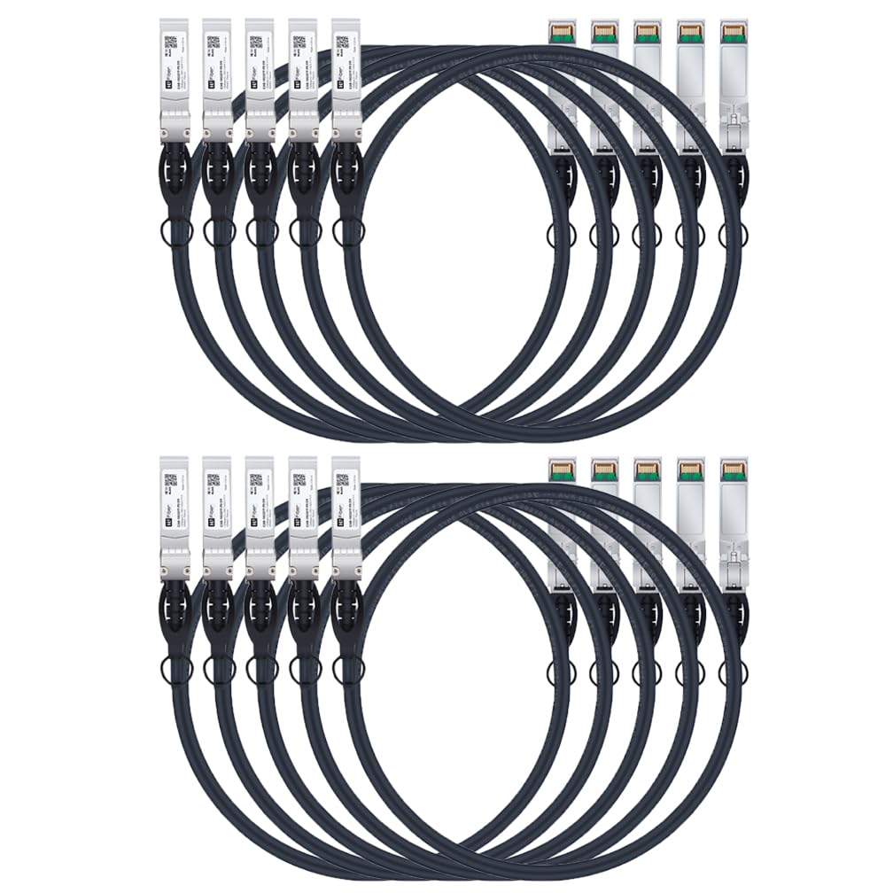 H!Fiber SFP+ Cable, 10G SFP+ DAC, 0.5M(1.64ft), Passive Direct Attach Copper Twinax Cable for Cisco SFP-H10GB-CU0.5M, Ubiquiti UniFi UC-DAC-SFP+, Meraki, Mikrotik, Intel, Fortinet, Netgear, 0.25m-7m — Amazon image 30