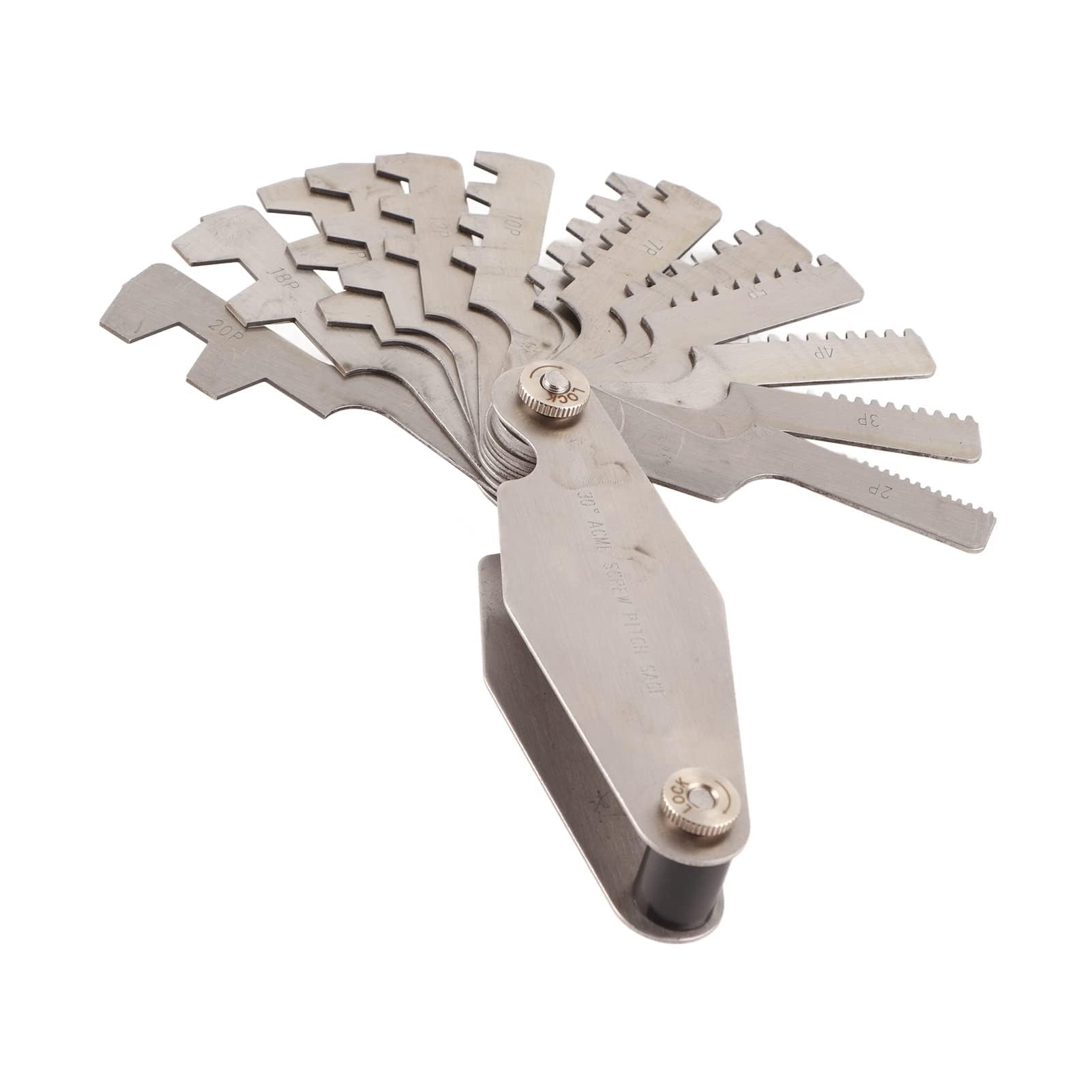 Calibro per Filettatura Whitworth Calibro per Filettatura a T Calibro per Filettatura a Vite Filetti Pitch Gauge (Modello di filettatura a T 30 gradi)