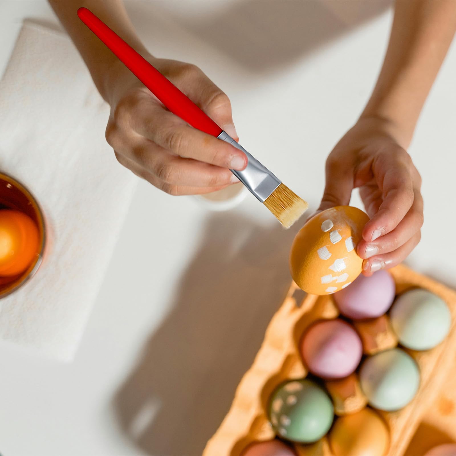 48 Pcs Paint Brushes for Kids Bulk Paintbrushes Set Large Chubby Round and Flat Brushes for Acrylic Painting Oil Watercolor Washable Paint