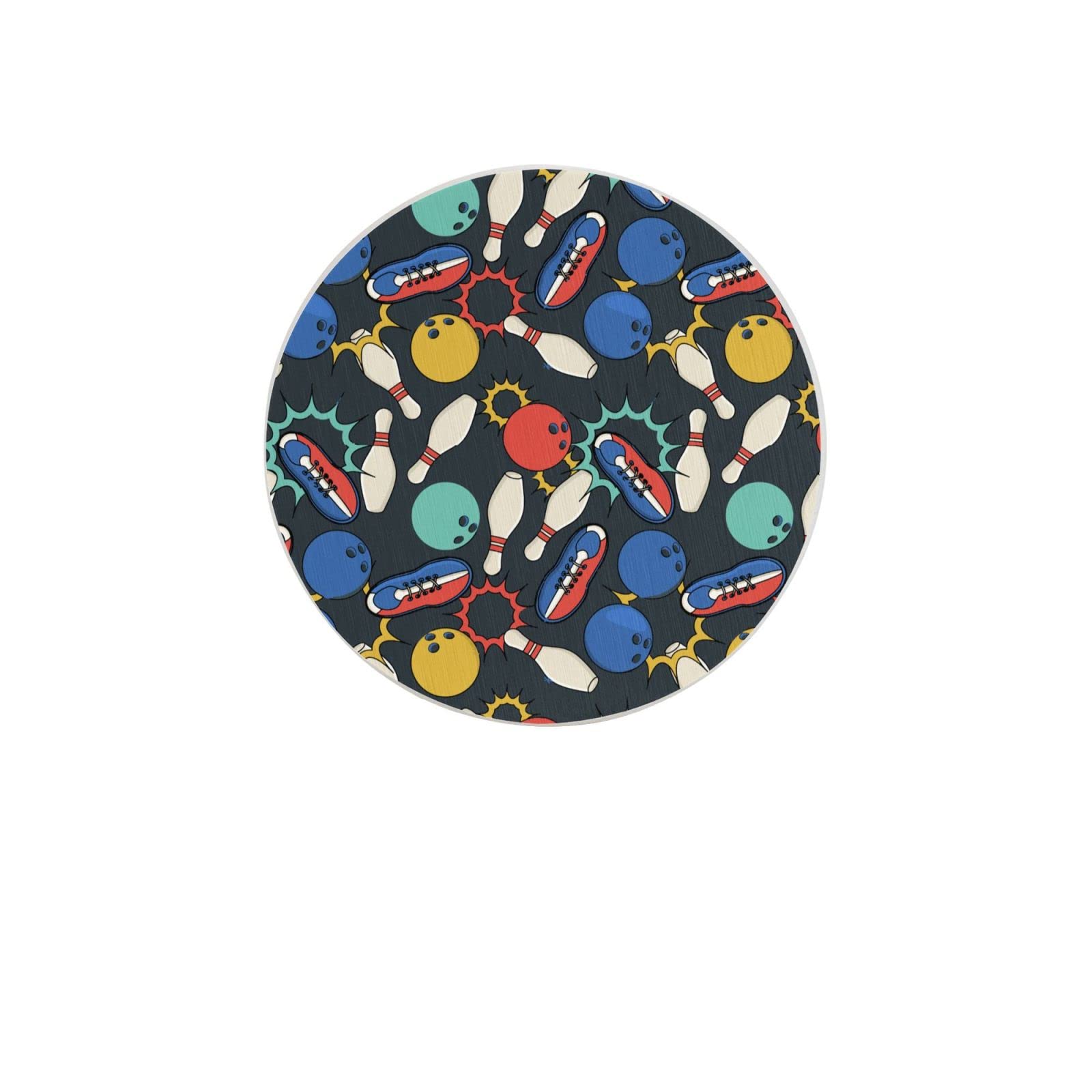 Bowling Two Pieces Drink Coaster for Tabletop Protection Place Mats for Home Decor