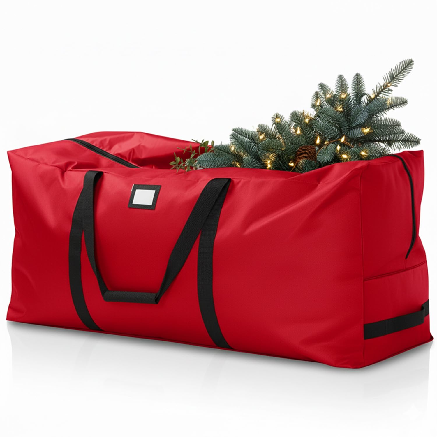 Hawajok Red Christmas Tree Storage Bag Heavy Duty, Waterproof Xmas Tree Bag 9Ft With Handles And Zip For Easy Carrying, Perfect For Storing Artificial Christmas Trees And Other Decorations,