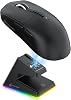 ATTACK SHARK X6 49g Super Lightweight Wireless Gaming Mouse with – Magnetic Charging Station, PixArt PAW3395 Sensor, 26000 DPI, BT/2.4G/Wired Triple Mode, Windows 11 Compatible – Black