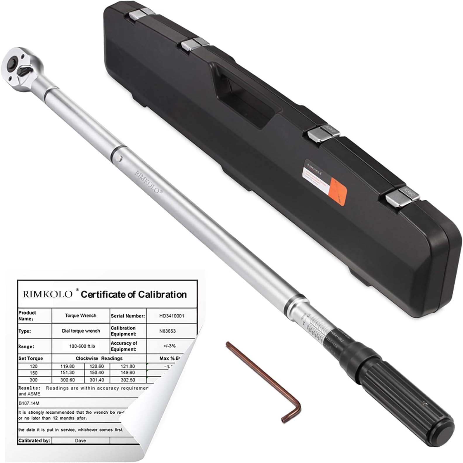 - 3/4-inch Drive Click Torque Wrench, 100-600ft.lb / 135-815Nm Dual-Direction Adjustable Torque Wrench Set with Buckle