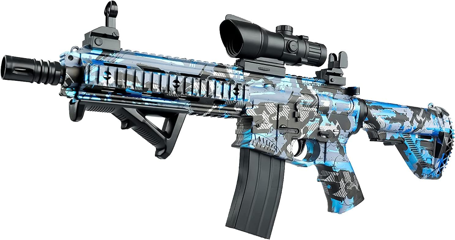 Electric Gel Ball Blaster 2 Modes with 10,000 Gel Balls, M416 Automatic Gel Ball Blaster Toy for Adults and Kids Ages 14+ (Blue)