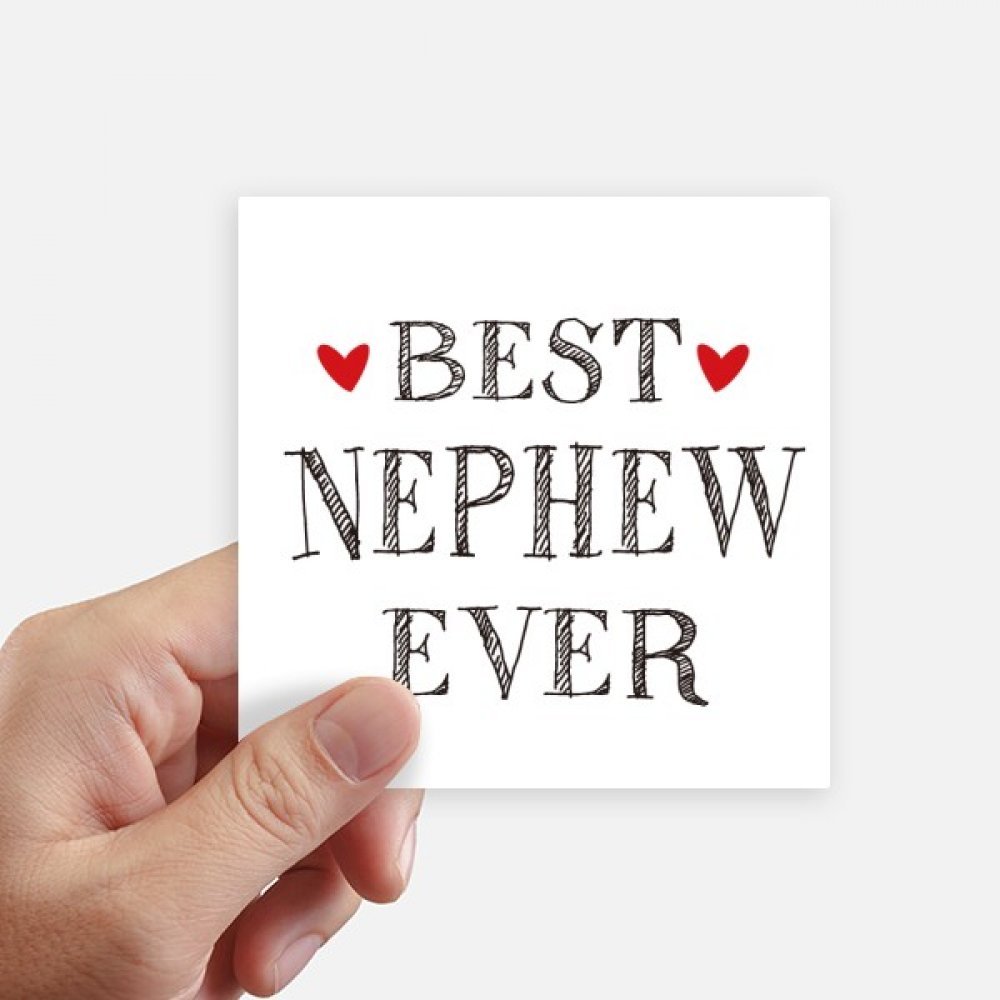 Autocollant Le Meilleur Nephew jamais idée cadeau parents lot de 8 stickers carrés 10cm