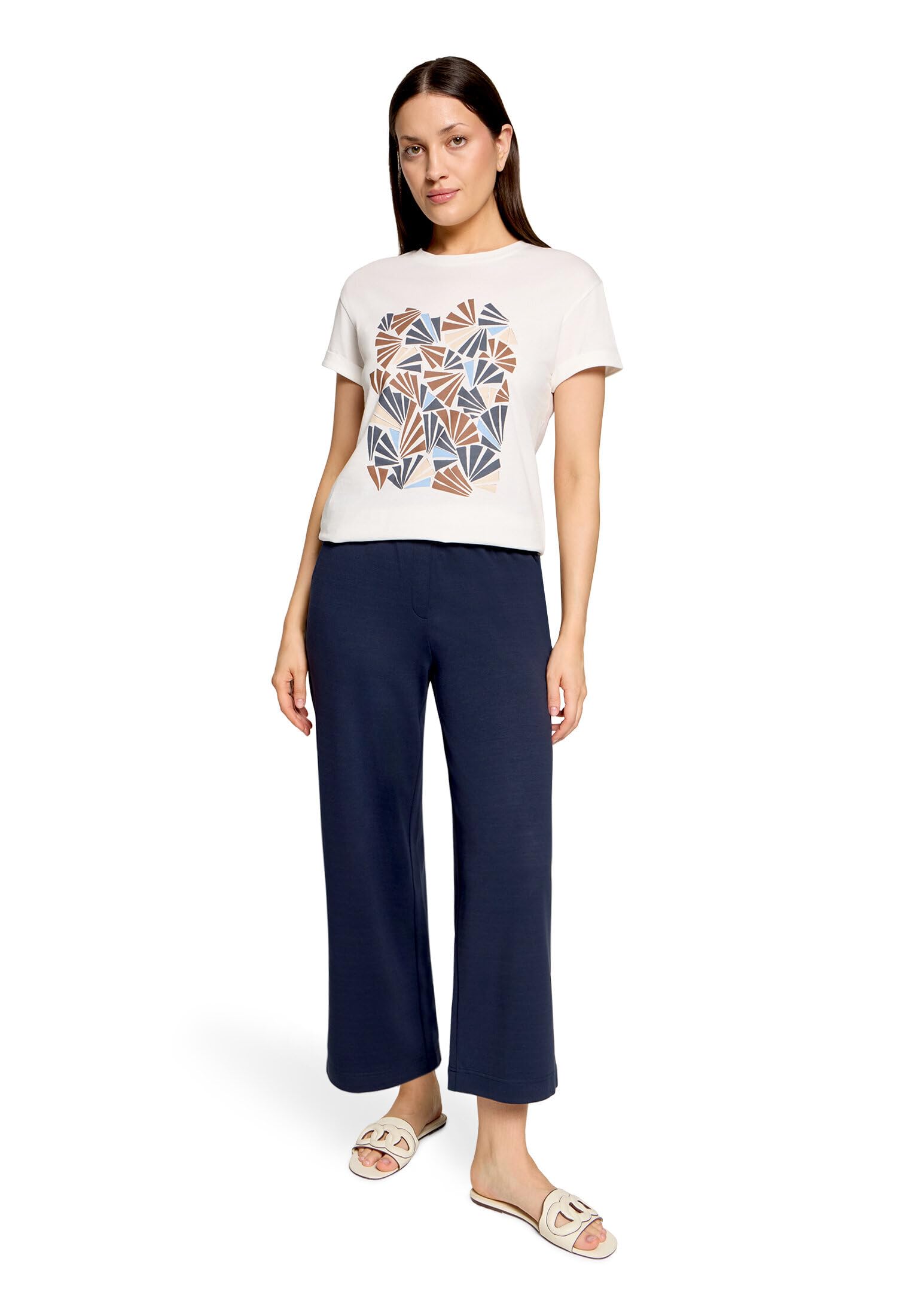 Betty & Co Damen Karo-Hose mit Bindegürtel